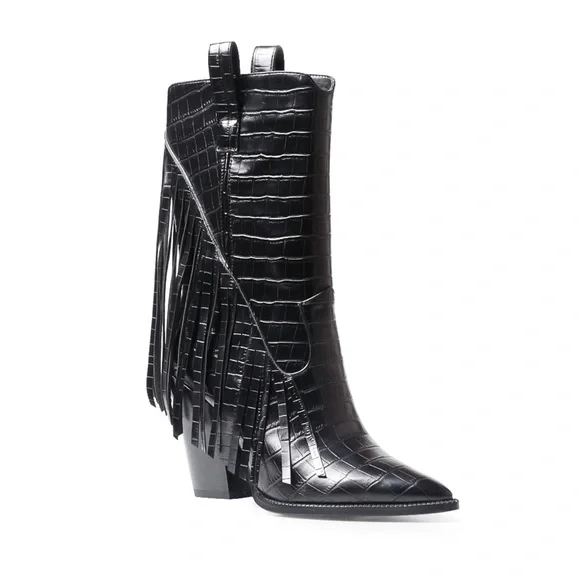 Size 9 Anthropologie x ISNOM Fringe Boots - Picture 1 of 4